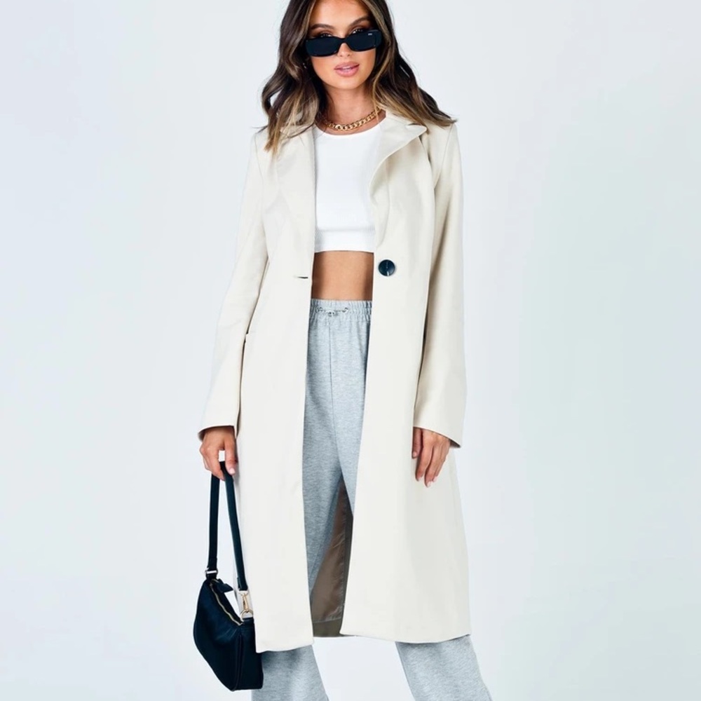 Princess Polly Belgium Coat - Beige